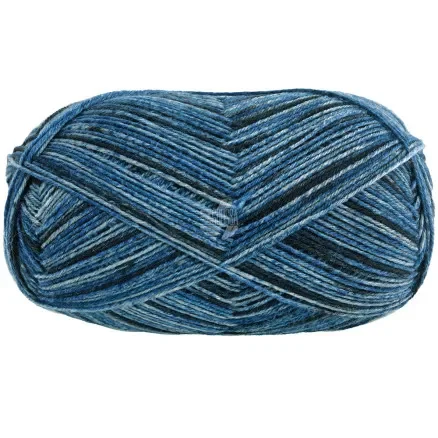 Rabatt Lana Grossa Meilenweit 100 Denim Mix Garn 4612 Grå Blå/jeans/mörkgrå/antracite