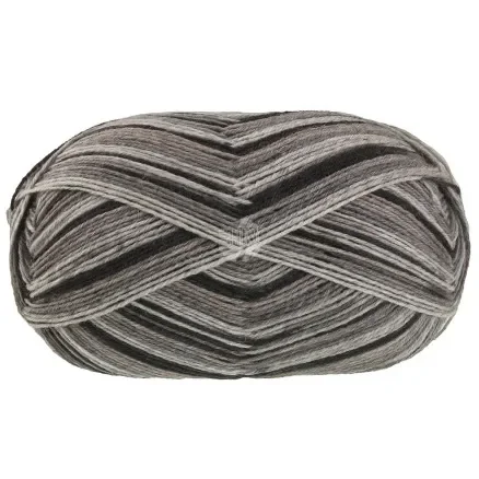 Lana Grossa Meilenweit 100 Denim Mix Garn 4661 Ljus/medium/mörkgrå/svart I lager