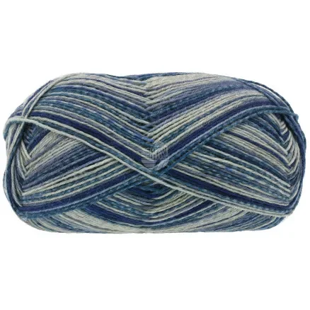 Lana Grossa Meilenweit 100 Denim Mix Garn 4606 Silver/ljus/mörkgrå/grå/nattblå/jeans Begränsad tid