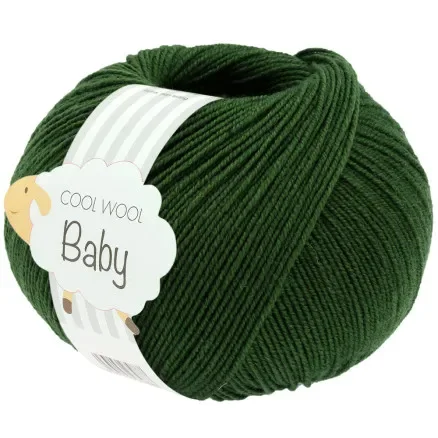 Lana Grossa Cool Wool baby Garn 336 Mörkgrön risnedsättning