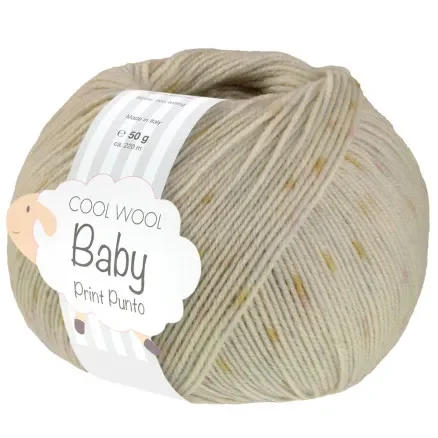 Lana Grossa Cool Wool baby Garn Print 373 Beige/Gul/Blå/Lila Köp online