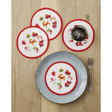 Permin Broderikit Båge i mitten Ø15 cm Dukunderlägg x4 Handla nu