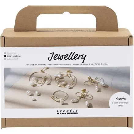 Mini DIY Kit Smycken, Ãrhängen med tråd, guldpläterad, 1 frp. Expressleverans