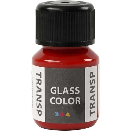 Glasfärg transparent, röd, 30 ml/ 1 flaska Populär