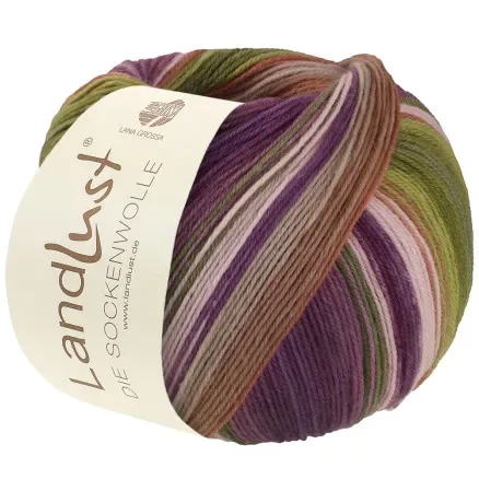 Lana Grossa Landlust Sockervadd Garn 131 Moss/Olive/Lime/Kanel/Rosa/Grå/Nougat Lägg i varukorgen