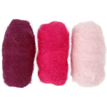 I lager Kardad Ull, lila/pink harmoni, 3x10 g/ 1 förp.