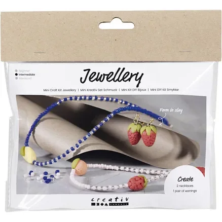 Mini DIY Kit smycken, Halsband och örhängen, kungsblå, 1 förp. Kampanjpris