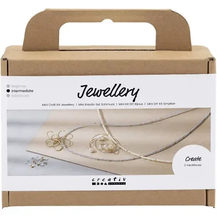 Mini DIY Kit Smycken, Halsband med hängsmycke utav smyckestråd, förgylld, 1 förp. I lager