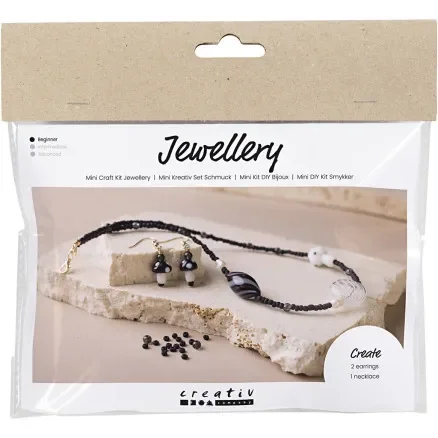 Snabb frakt Mini DIY Kit Smycken, Kraftigt halsband, svart harmoni, 1 förp.