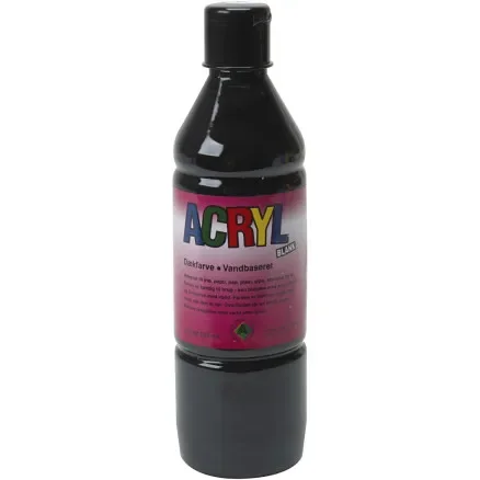 Nyhet Akrylfärg, svart, 500 ml/ 1 flaska