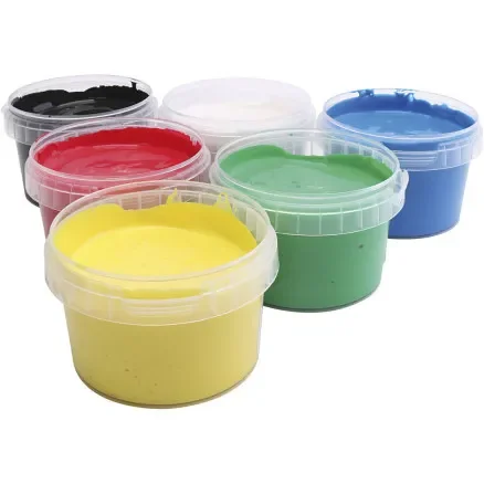 PRIMO Fingerfärg, mixade färger, 6x250 ml/ 1 förp. Lågt pris