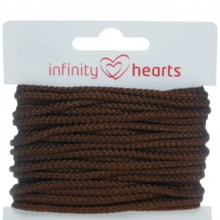 Infinity Hearts Anoraksnöre Polyester 3mm 06 Brun – 5m Snabb frakt