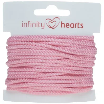 Infinity Hearts Anoraksnöre Polyester 3mm 04 Rosa – 5m I lager