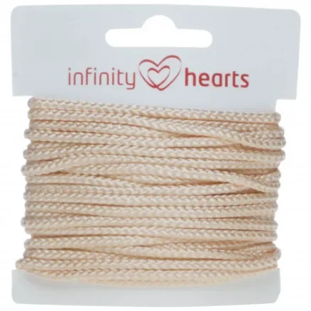 Infinity Hearts Anoraksnöre Polyester 3mm 03 Beige – 5m Sänkt pris
