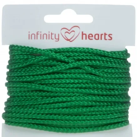 Expressleverans Infinity Hearts Anoraksnöre Polyester 3mm 07 Grön – 5m