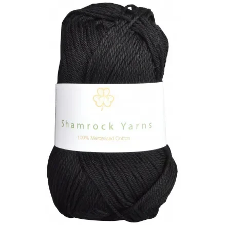 Expressleverans Shamrock Yarns Mercerised Cotton 01 Svart