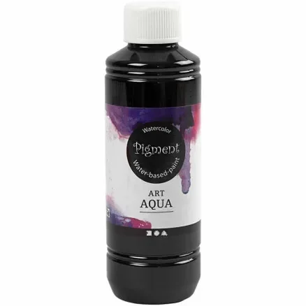 Flytande akvarellfärg, svart, 250ml/ 1 flaska. Fri frakt