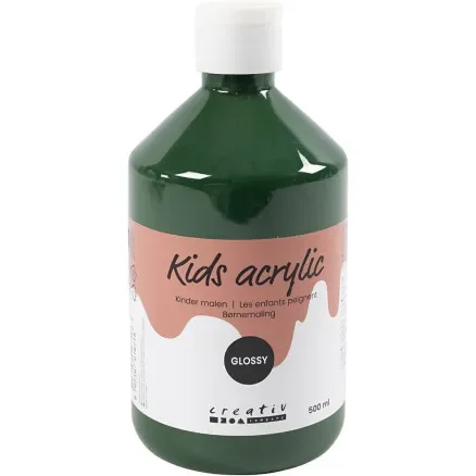 Akrylfärg Gloss, Mörk Grön, 500ml/ 1 flaska. Premium