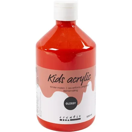 Akrylfärg Blank, röd, 500 ml/ 1 flaska Populär