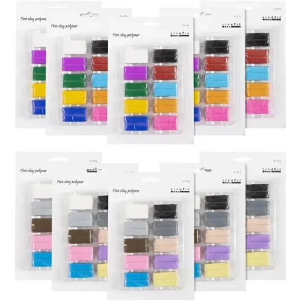 Fine Clay Polymer, colorful, pastellfärger, 120x20 g/ 1 förp. Begränsat erbjudande