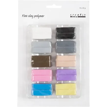 Endast denna vecka Fine Clay Polymer, pastellfärger, 10x20 g/ 1 förp.