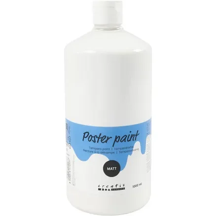 I lager Temperafärg Matt, vit, 1000 ml/ 1 flaska