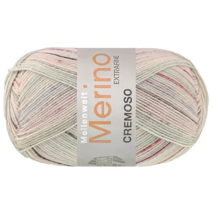 Kampanj Lana Grossa Meilenweit 100 Merino Cremoso 4123 Ljusblå/Dark Fuchsia/Pink/Pink/Salmon/Mint/Ljusgrå/Grey/Antracite