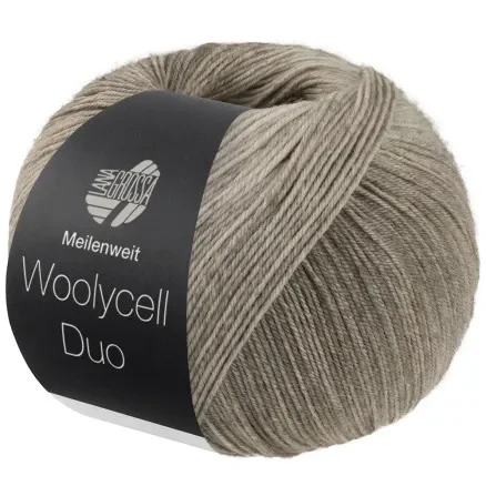 Kundfavorit Lana Grossa Meilenweit 100 Woolycell Duo Garn 6010 Ljus / Pärlor / Musgrå
