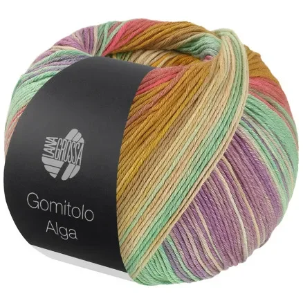 Nedsatt pris Lana Grossa Alga Garn 2028 Senapsgul/Rosa/Fuchsia/Jade/Vit/Gul/Petrol/Raspberry/Lila/Natur