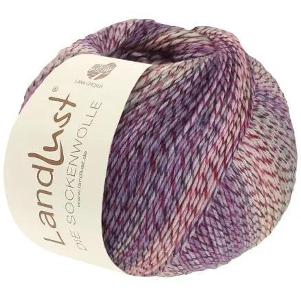 Lana Grossa Landlust Sockwolle garn 217 Rosa/Lila/Rosa/Fuchsia/Antracitgrå Outlet