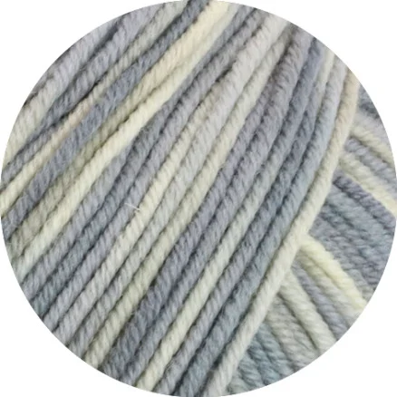 Kampanjpris Lana Grossa Cool Wool Garn Print 829 Off-white/Silver/Ljusgrå/Grå