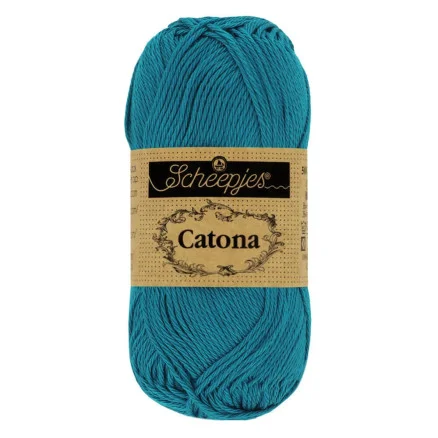 Scheepjes Catona Garn 400 Petroleum Blå – 10g Rabatter