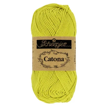 Reapris Scheepjes Catona Garn 245 Grön Gul – 25g
