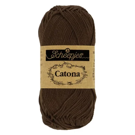 Utförsäljning Scheepjes Catona Garn 162 Svart Kaffe – 25g