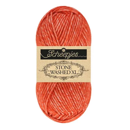Rea Scheepjes Stone Washed XL Garn Mix 883 Realgar Röd
