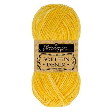 Nyhet Scheepjes Softfun Denim Garn 520 Curry