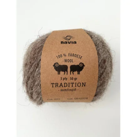 Snabb leverans Navia Tradition Garn 903 Mellangrå