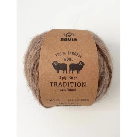 Navia Brushed Tradition Garn 905 Ljus Brun Reapris