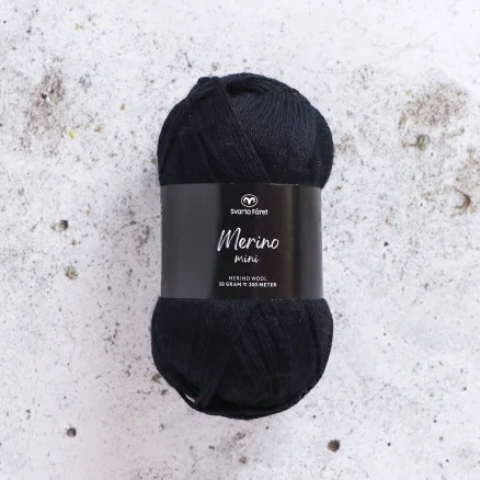 Rabatt Svarta Fåret Merino Mini Garn 101 Svart