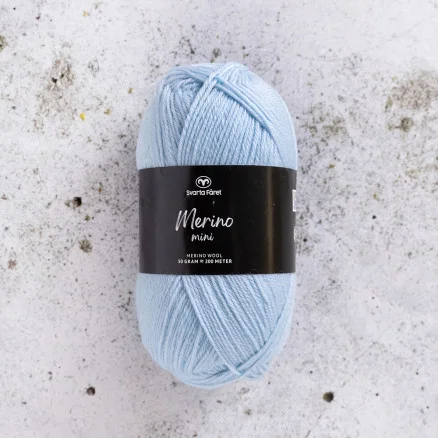 risnedsättning Svarta Fåret Merino Mini Garn 112 Isdrottning