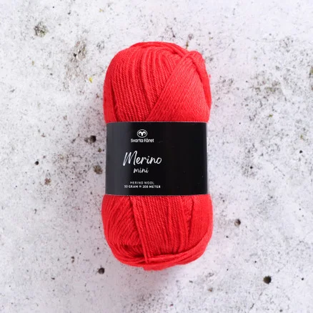 Rabatter Svarta Fåret Merino Mini Garn 122 Red Rooster