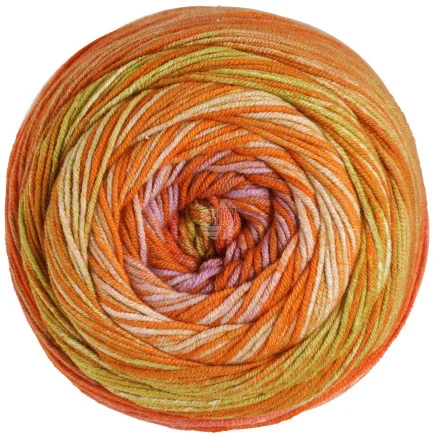 Lana Grossa Gomitolo Baleno Garn 221 Orange/Laxrosa/Beige/Ljusgrön/Grön Beige Erbjudande