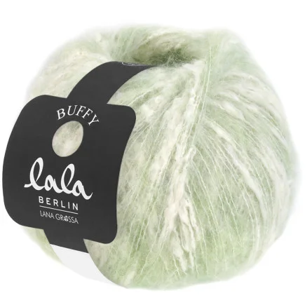 Lana Grossa Lala Berlin Buffy Garn 04 Pastellgrön/Råvit Populärt val