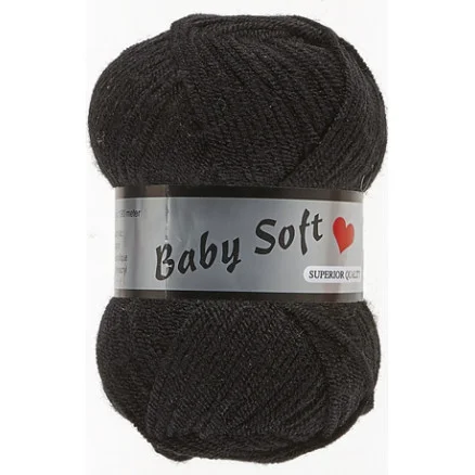 Lammy Baby Soft Garn 001 Svart Fri frakt
