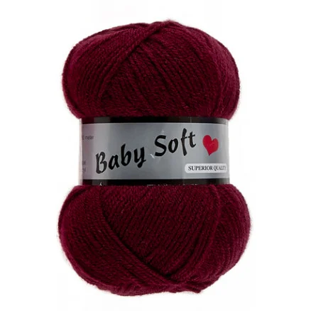 Lammy Baby Soft Garn 042 Bordeaux Begränsat antal