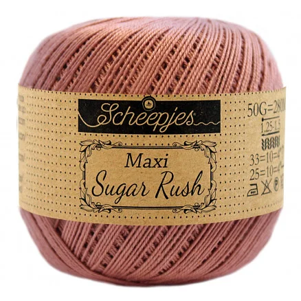 Lågt pris Scheepjes Maxi Sugar Rush Garn Unicolor 776 Antique Rose