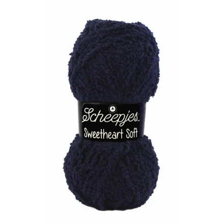 Begränsat antal Scheepjes Sweetheart Soft Garn Unicolor 10 Marinblå