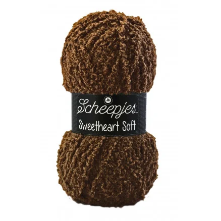 Fri frakt Scheepjes Sweetheart Soft Garn Unicolor 26 Mörkbrun