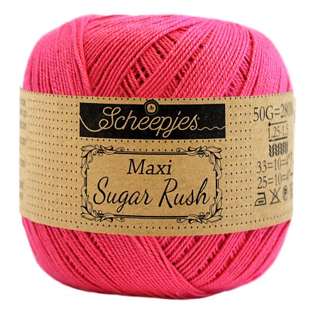 Outlet Scheepjes Maxi Sugar Rush Garn Unicolor 786 Fuchsia