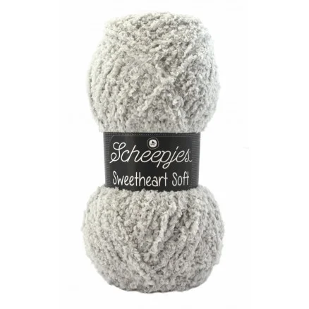 Bästa pris Scheepjes Sweetheart Soft Garn Unicolor 2 Ljusgrå